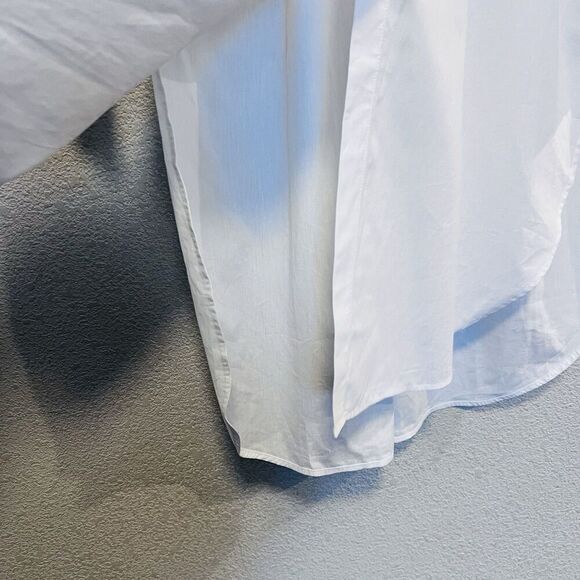 Maeve Anthropologie Maxi Tunic Poplin Button Down Top Cotton Petite Size Medium - Picture 7 of 12